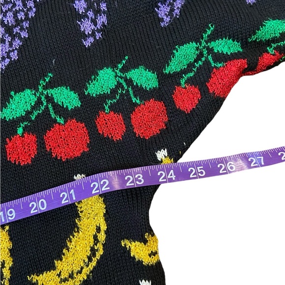 Vintage French Rags Hand-Loomed Fruit Crew Neck Sweater - Picture 12 of 16